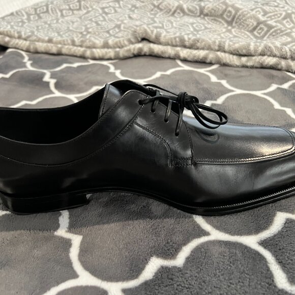 SALVATORE FERRAGAMO LANIER MENS LACE UP OXFORD LOAFER- SIZE 8.5EEE IN BLACK